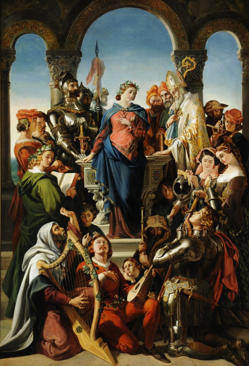 Duch rytířství, kolem roku 1845 (olej na plátně) od Daniel Maclise