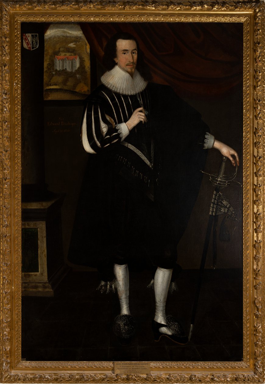 Sir Edward Bisshopp Kt, 2. bt. Parhamu (1602-1649) od Daniel (circle of) Mytens