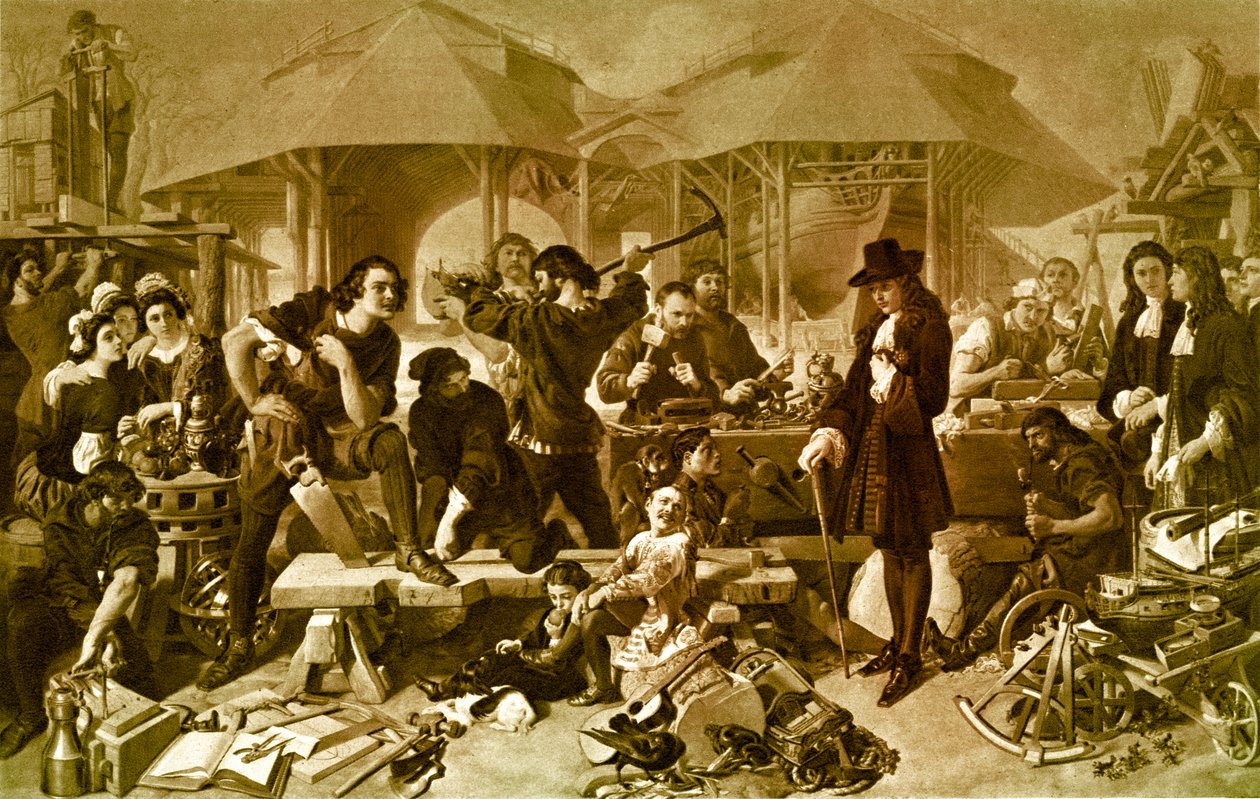 Petra Velikého v Deptford Dockyard od Daniel 1806 70 Maclise