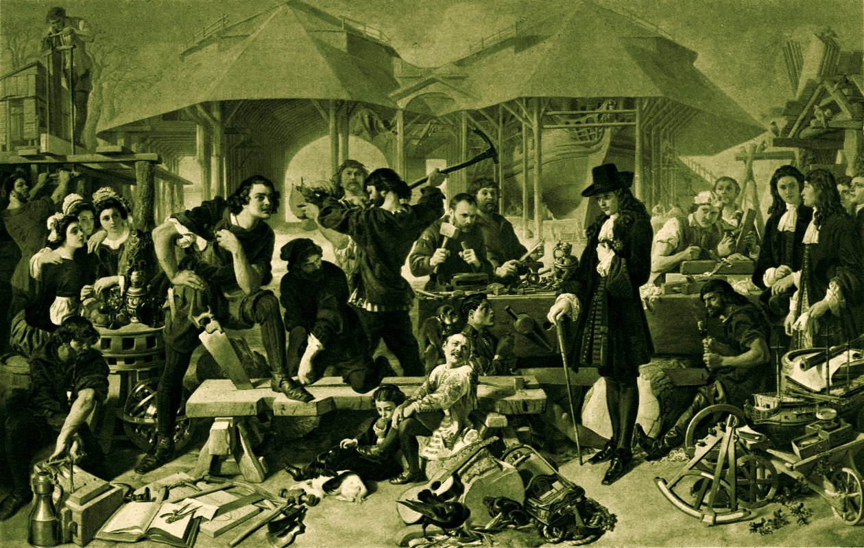 Petra Velikého v Deptford Dockyard od Daniel 1806 70 Maclise
