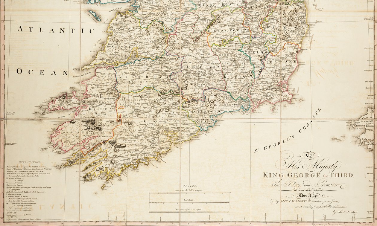 Nová civilní a církevní mapa Irska od Daniel Augustus Beaufort