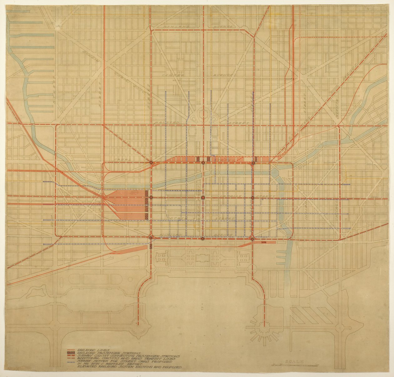 Deska 80 z The Plan of Chicago, 1909: Chicago. Schéma centra města s navrhovaným... od Daniel Burnham
