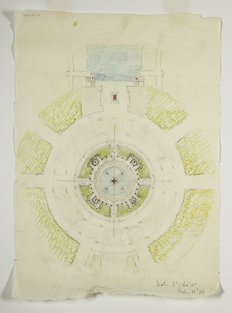 Potomac Round Point, Washington D.C., Circular Pool Plan Sketch, 1909. od Daniel Burnham