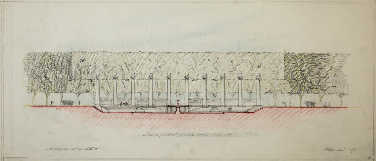 Potomac Round Point, Washington D.C., Section Sketch, 1909. od Daniel Burnham