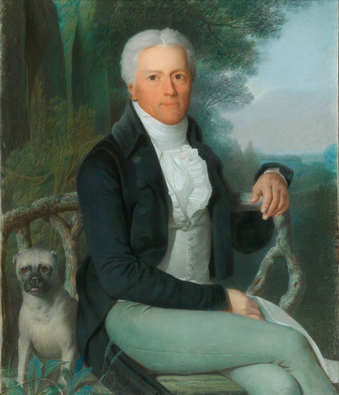 Portrét hraběte Karla Augusta von Hardenberg 1750-1822 v parku jeho venkovského statku..., c1810 od Daniel Caffe