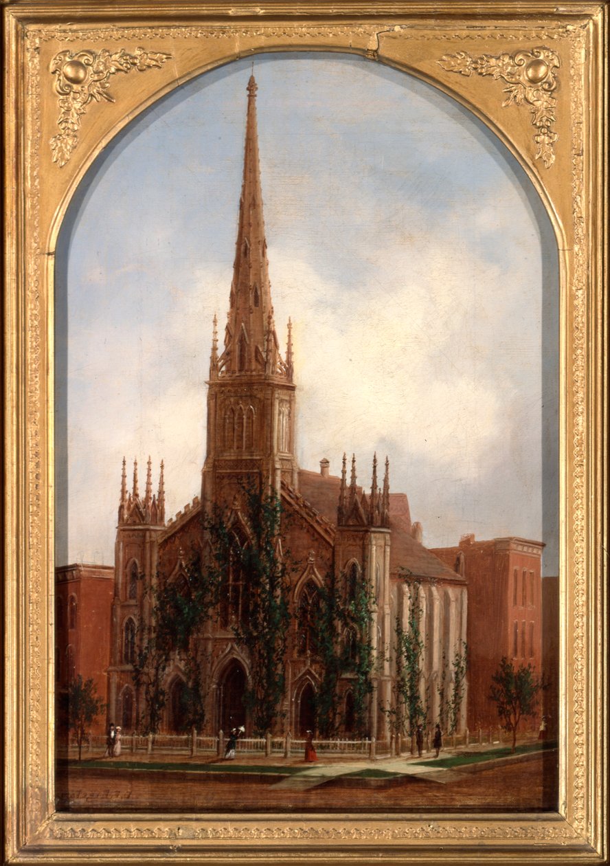 St. Pauls Universalist Church před požárem v roce 1871, kolem roku 1872 od Daniel Folger Bigelow