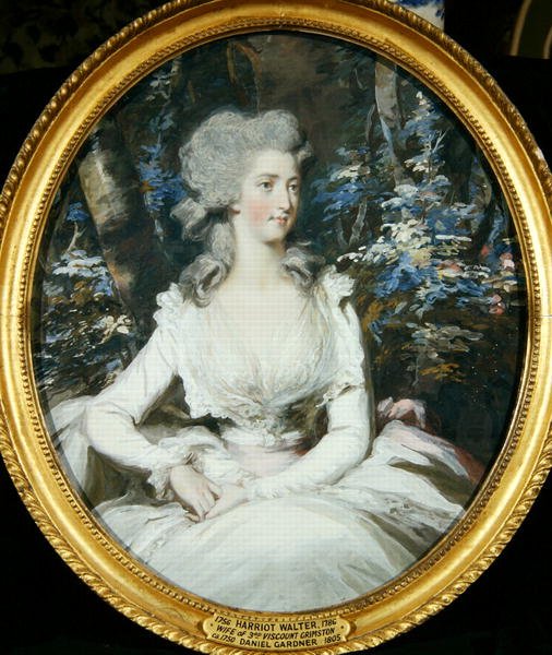 Harriot Walter (1756-86) 3. vikomtesa Grimston (olej na plátně) (pár viz 242129) od Daniel Gardner
