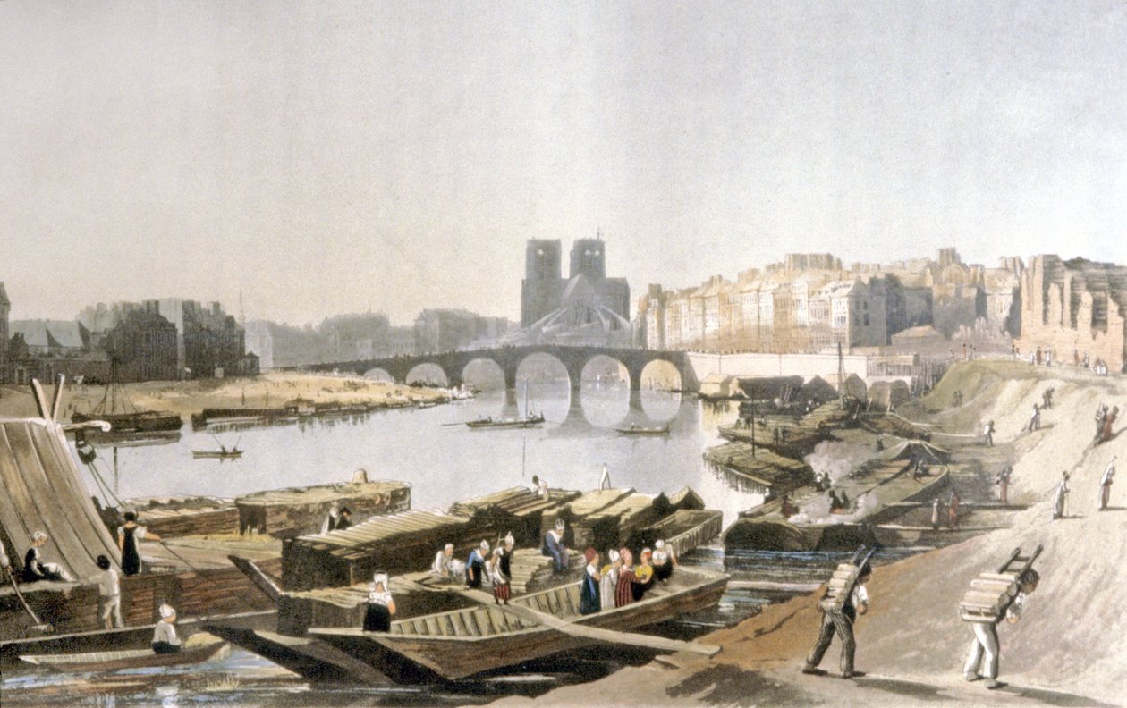 Notre Dame, Ile de la Cite, Ile Saint Louis a Pont de la Tournelle od Daniel Havell