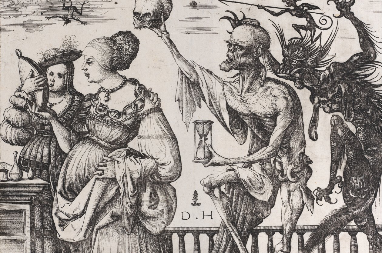 Smrt a ďábel překvapující dvě ženy, ca. 1515. od Daniel Hopfer