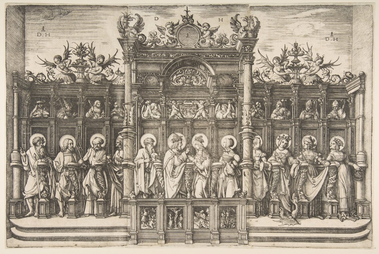 Velký sborovna s Kristem žehnajícím Panně, ca. 1518-20. od Daniel Hopfer
