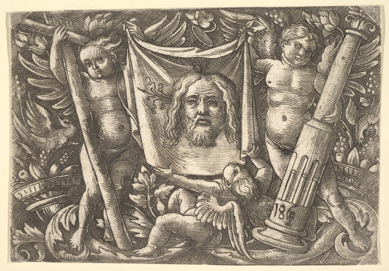 Sudarium držené dvěma anděly, ca. 1515. od Daniel Hopfer