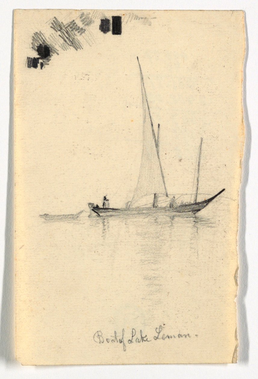 Loď jezera Leman (Ženevské jezero) od Daniel Huntington