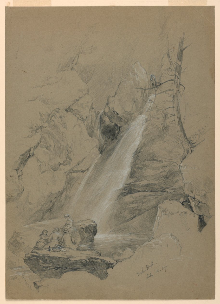 Kresba, Bash-Bish Falls, South Egremont, Massachusetts, 18. července 1859 od Daniel Huntington