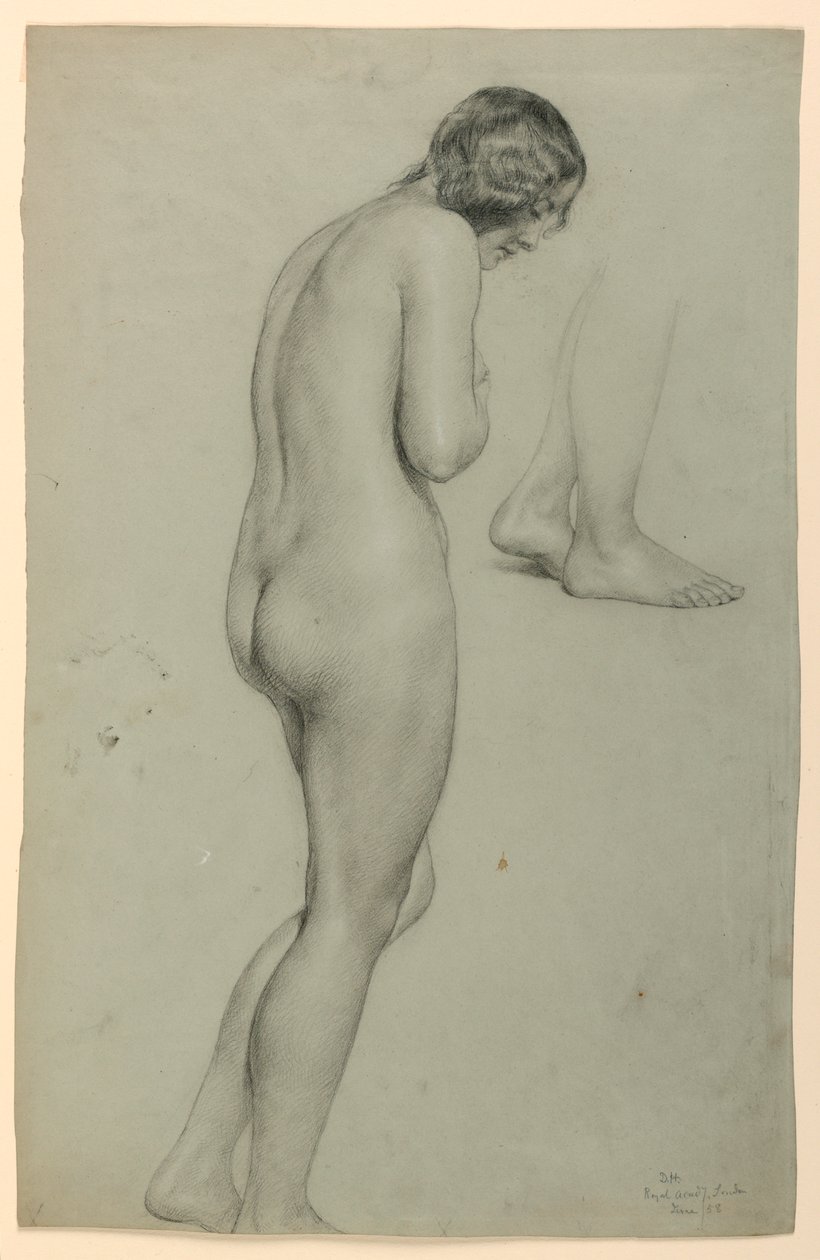 Kresba, ženský akt, 1858 od Daniel Huntington