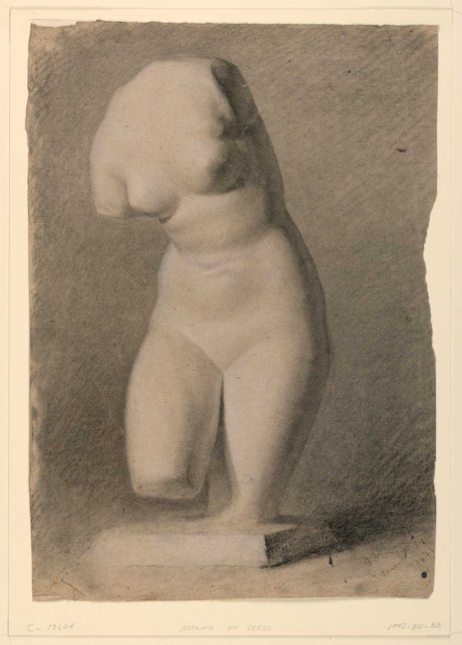 Kresba, ženské torzo z plastu, 1840 od Daniel Huntington