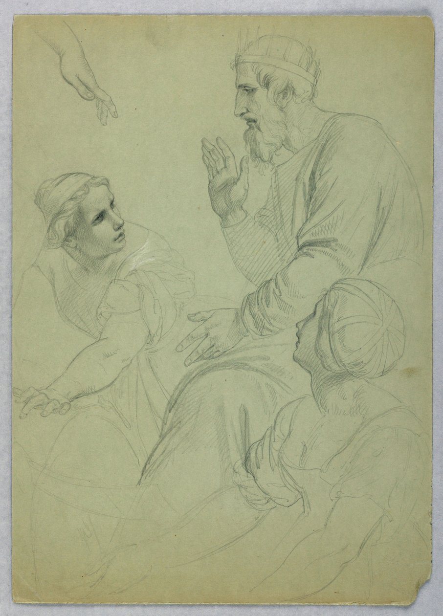 Kresba, Král a dvě ženy, Separ, asi 1845 od Daniel Huntington