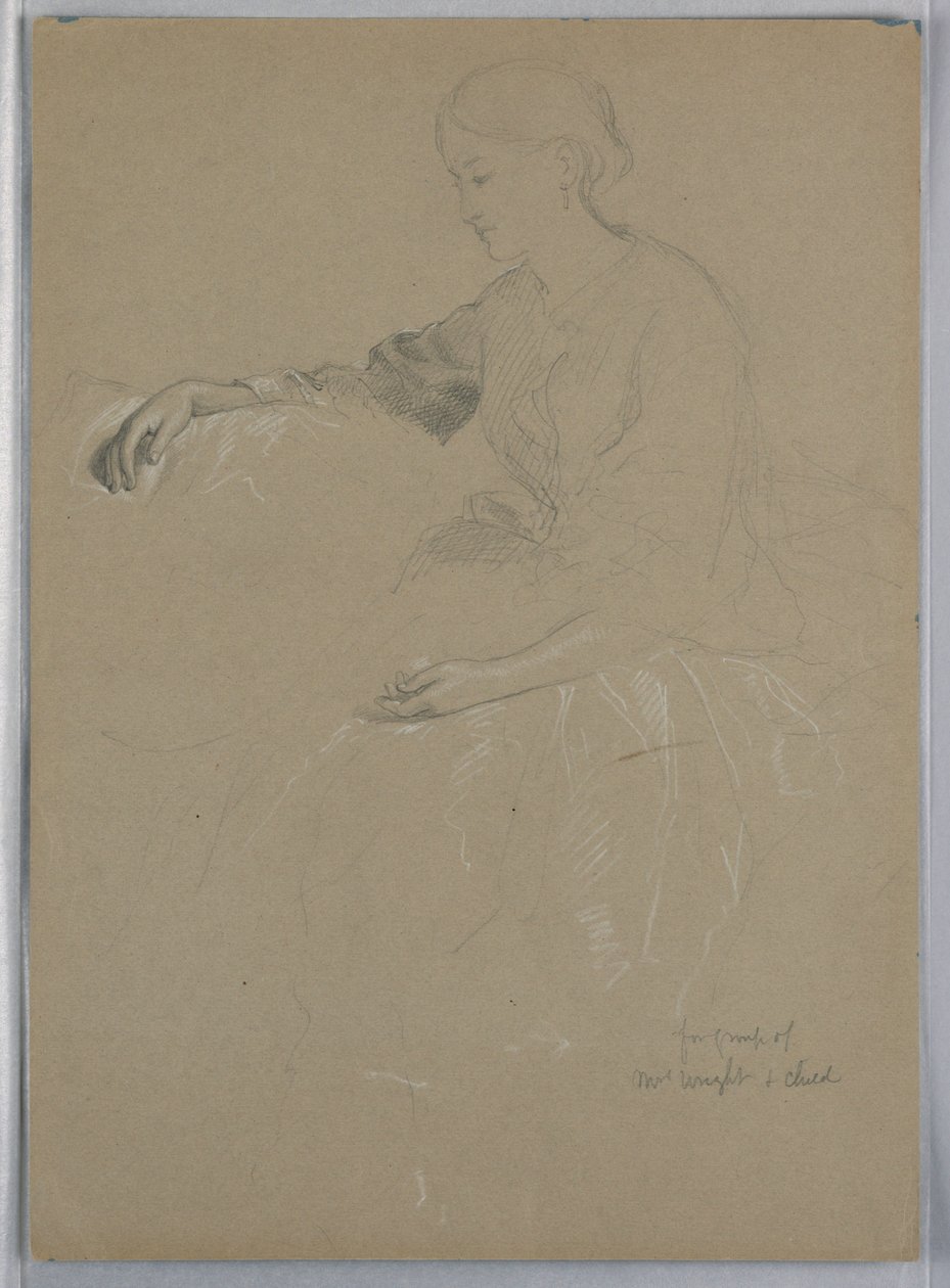 Kresba, paní William Wright a dítě, 1857 od Daniel Huntington