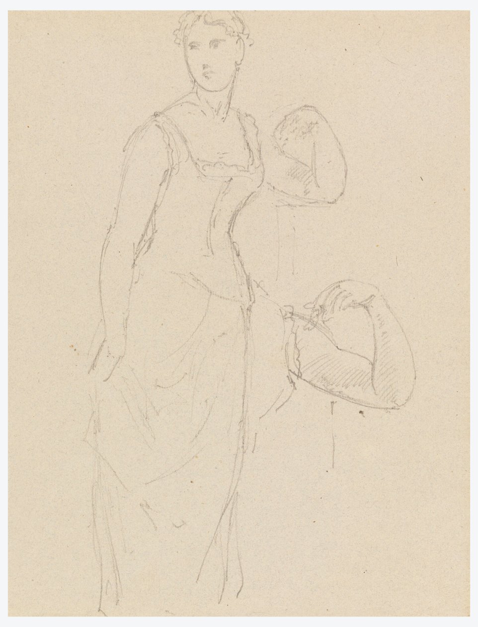 Kresba, Skica k portrétu Belly Worshamové, 1878 od Daniel Huntington