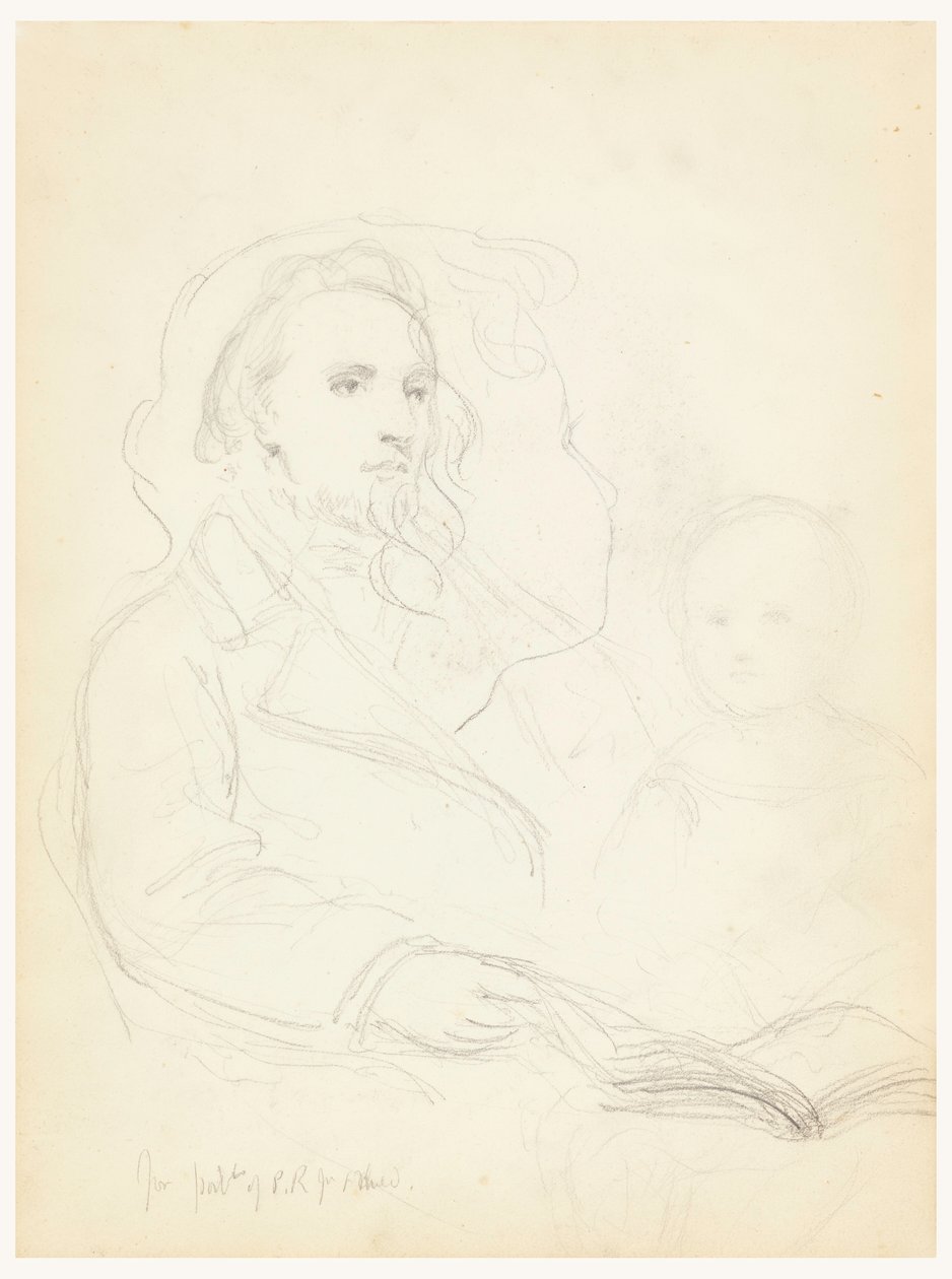 Kresba, náčrtky k "Lekci milosrdenství" a portrét Petera Richardse mladšího, 1849 od Daniel Huntington