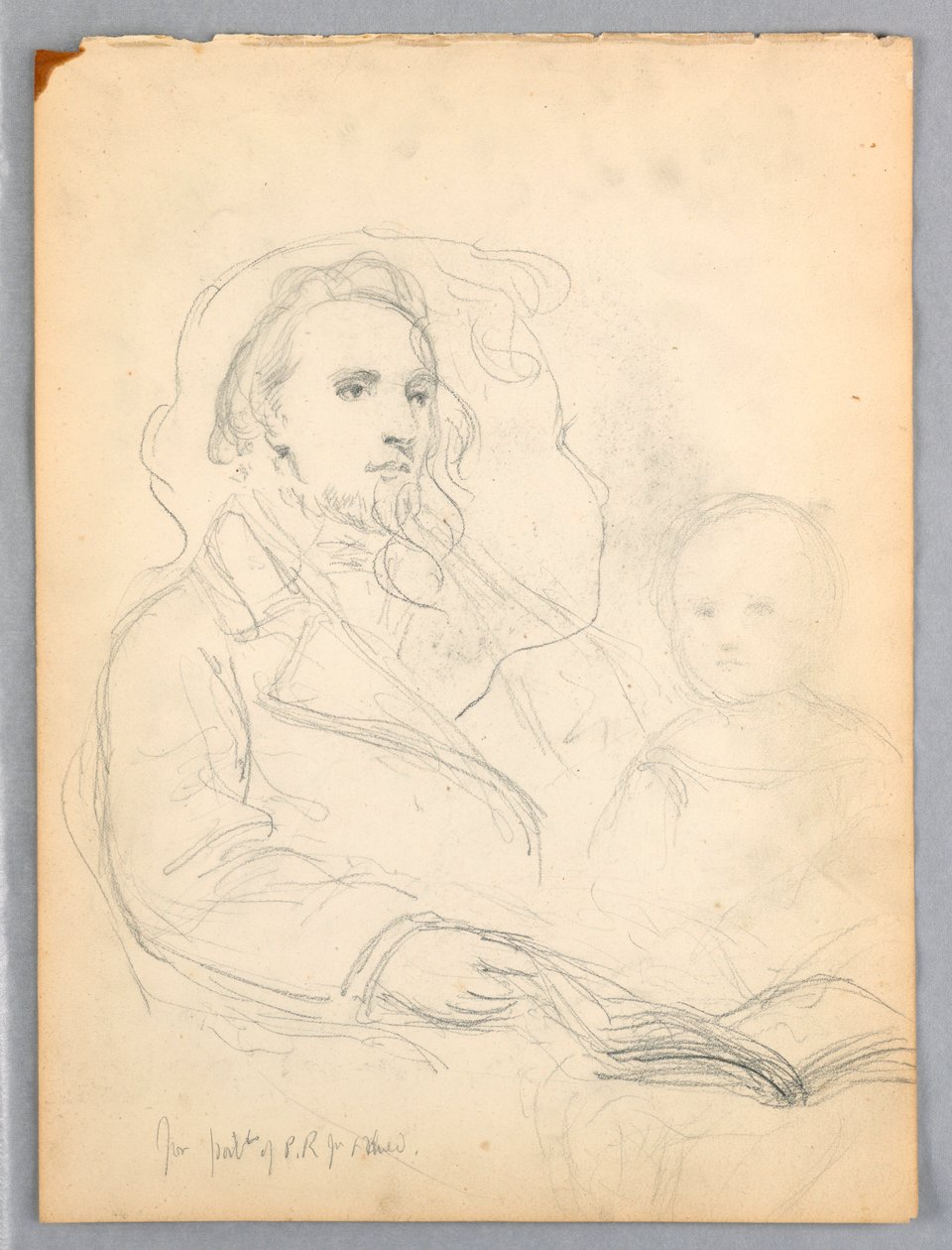 Kresba, náčrtky k "Lekci milosrdenství" a portrét Petera Richardse mladšího, 1849 od Daniel Huntington