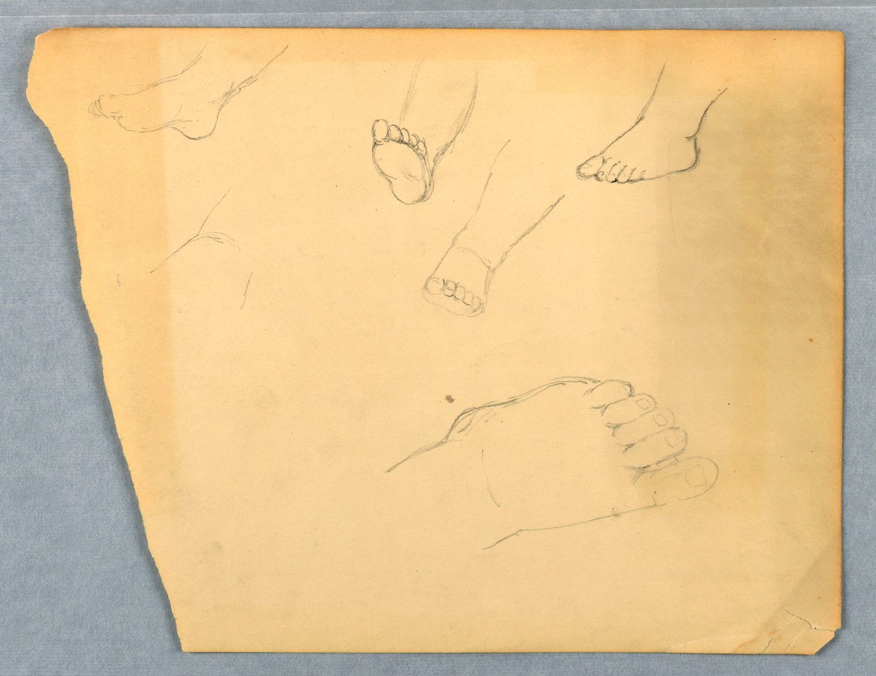 Kresba, Studie levé nohy dítěte, 1845-55 od Daniel Huntington