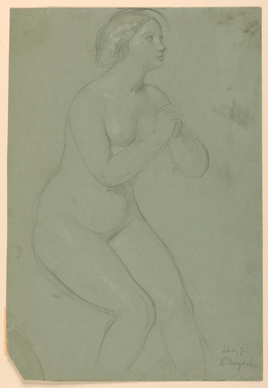 Kresba, studie k "Magdaleně", F, 1852 od Daniel Huntington