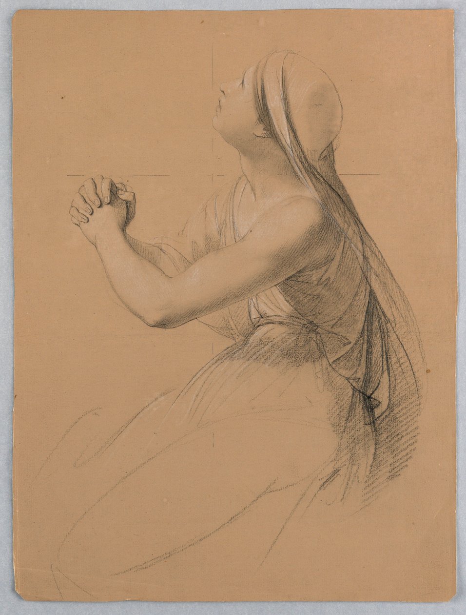 Kresba, Studie ke "Společenství t", 1844 od Daniel Huntington