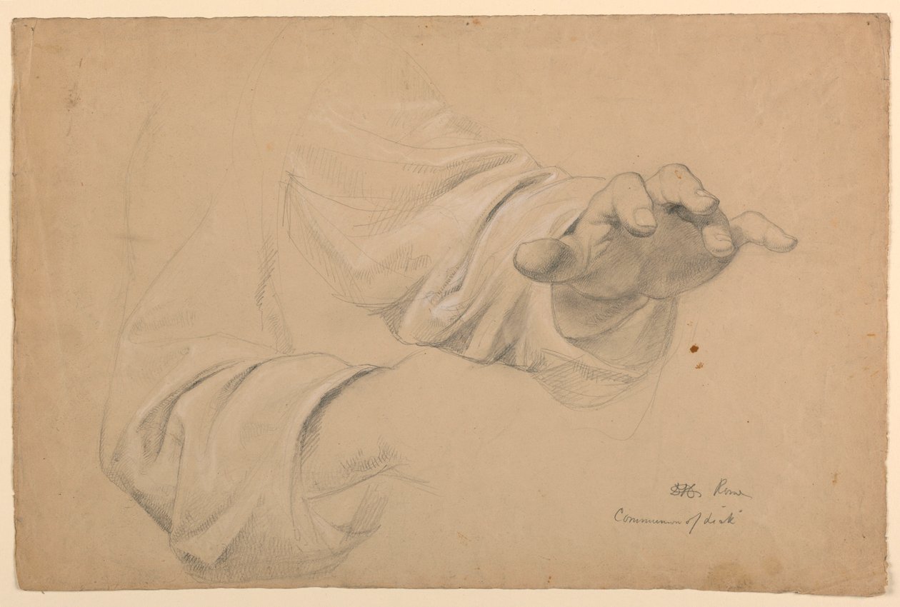 Kresba, Studie ke "Společenství t", 1844 od Daniel Huntington