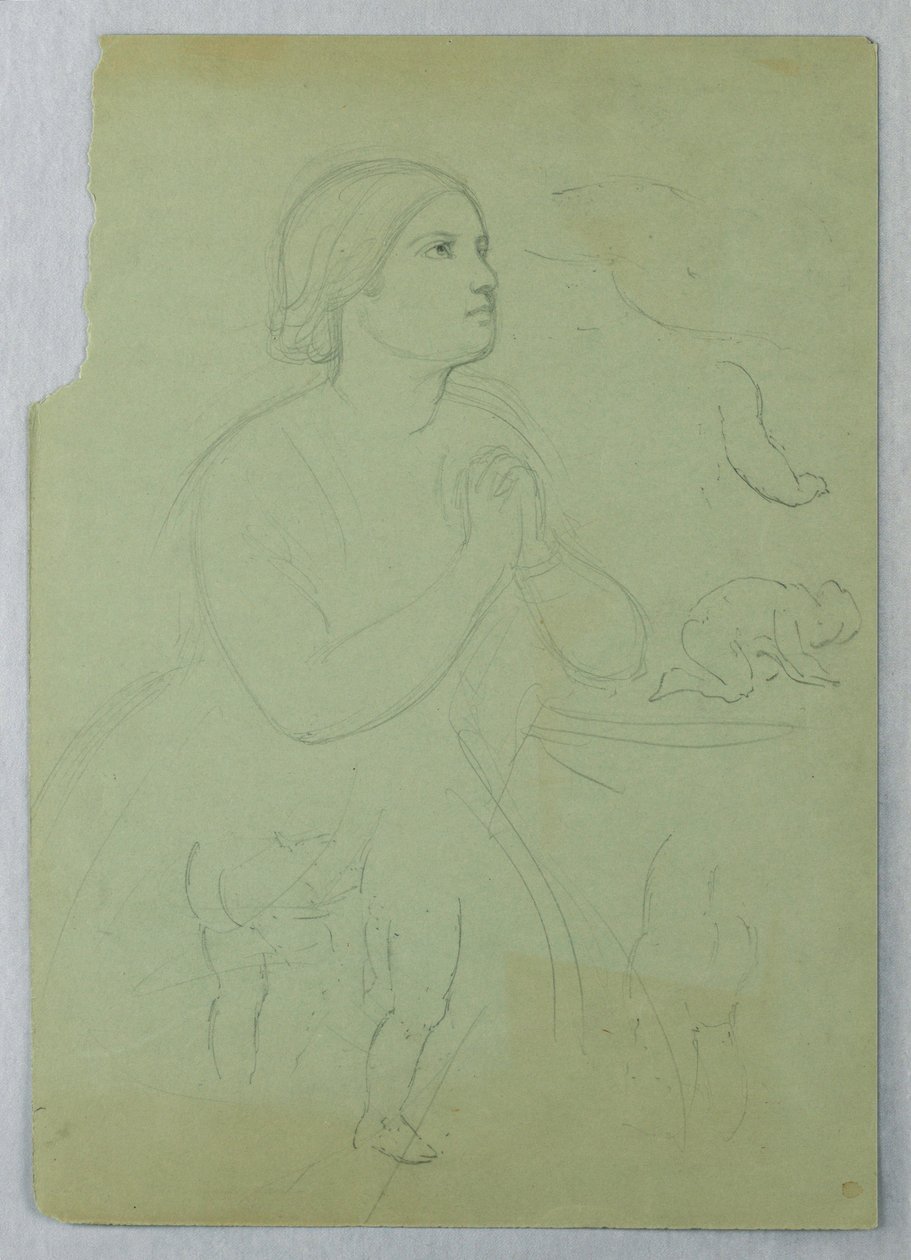 Kresba, Studie ke "Společenství t", 1845 od Daniel Huntington