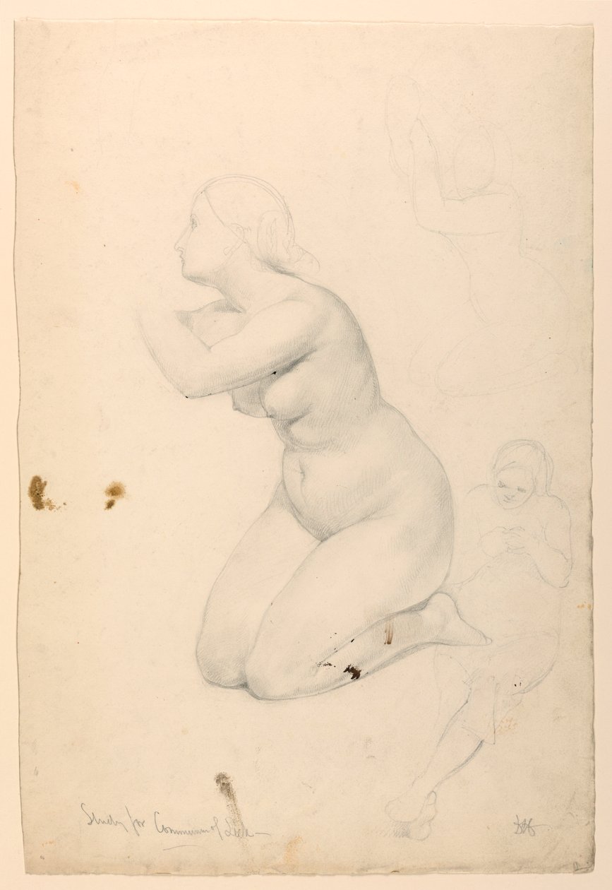 Kresba, Studie ke "Přijímání nemocných", 1844-45 od Daniel Huntington