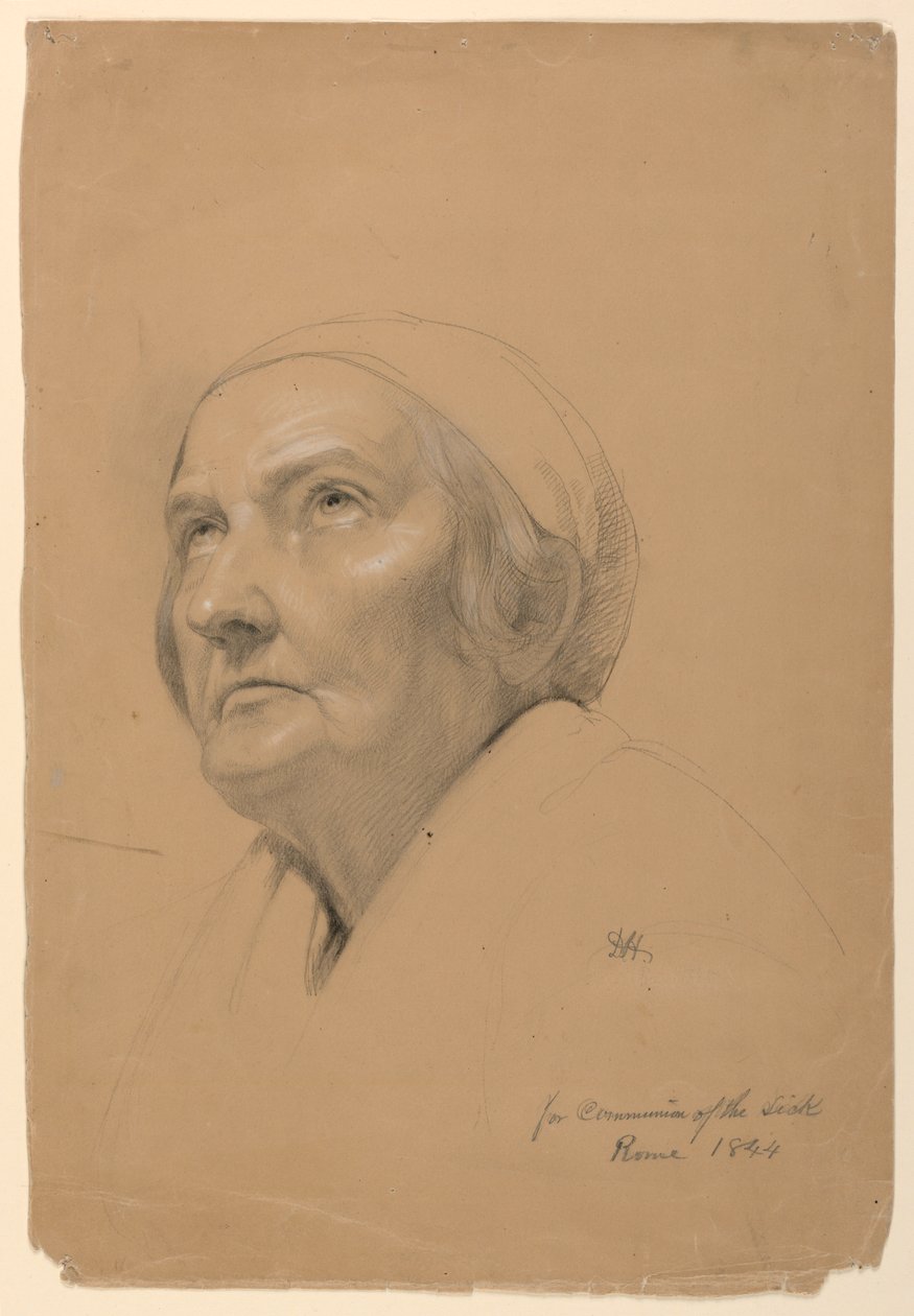 Kresba, Studie k "přijímání nemocných", 1844 od Daniel Huntington