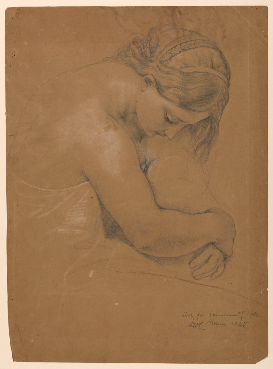 Kresba, Studie ke "Přijímání nemocných", 1845 od Daniel Huntington