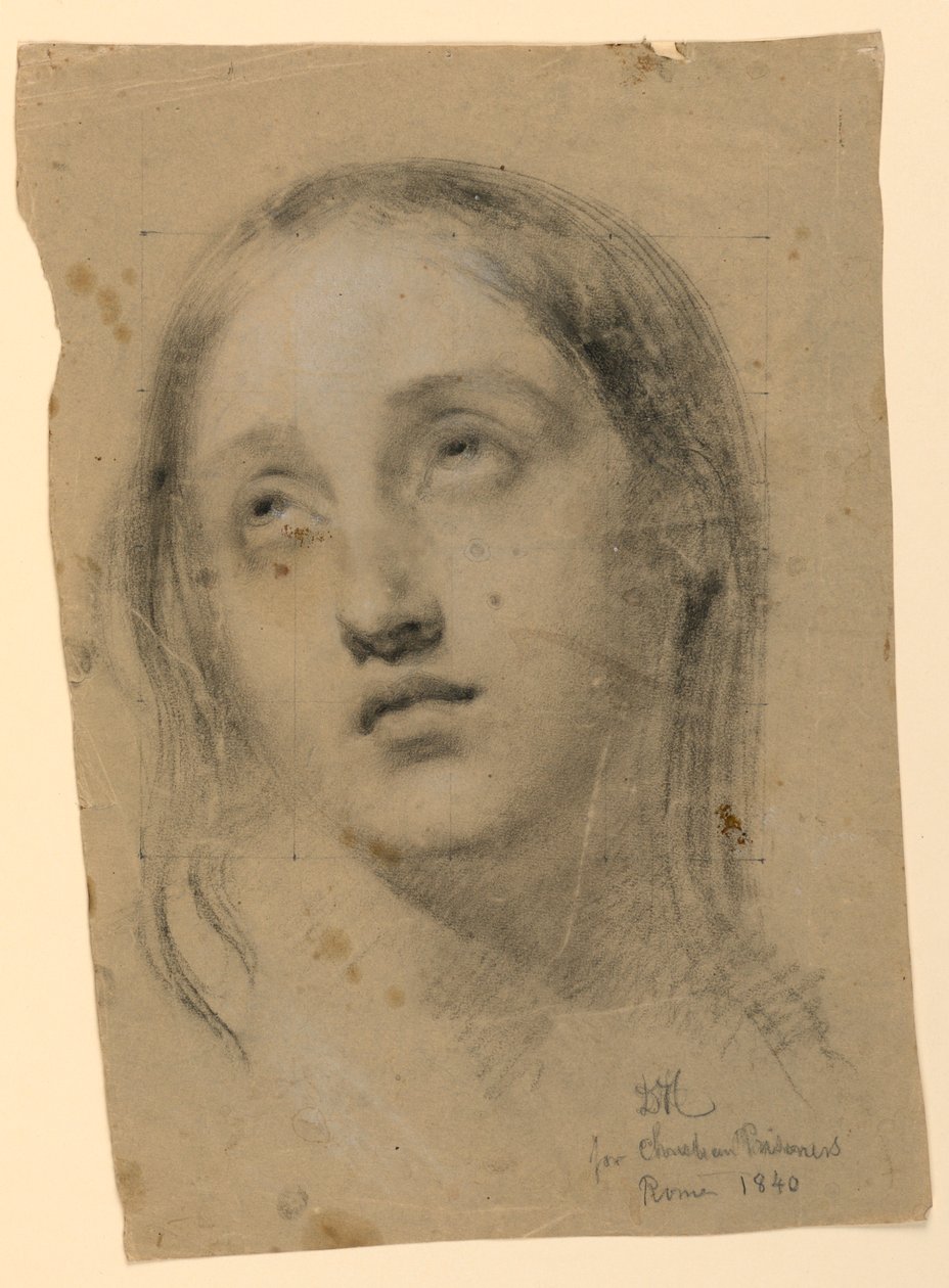 Kresba, studie k filmu "Raně křesťanští vězni", 1840 od Daniel Huntington