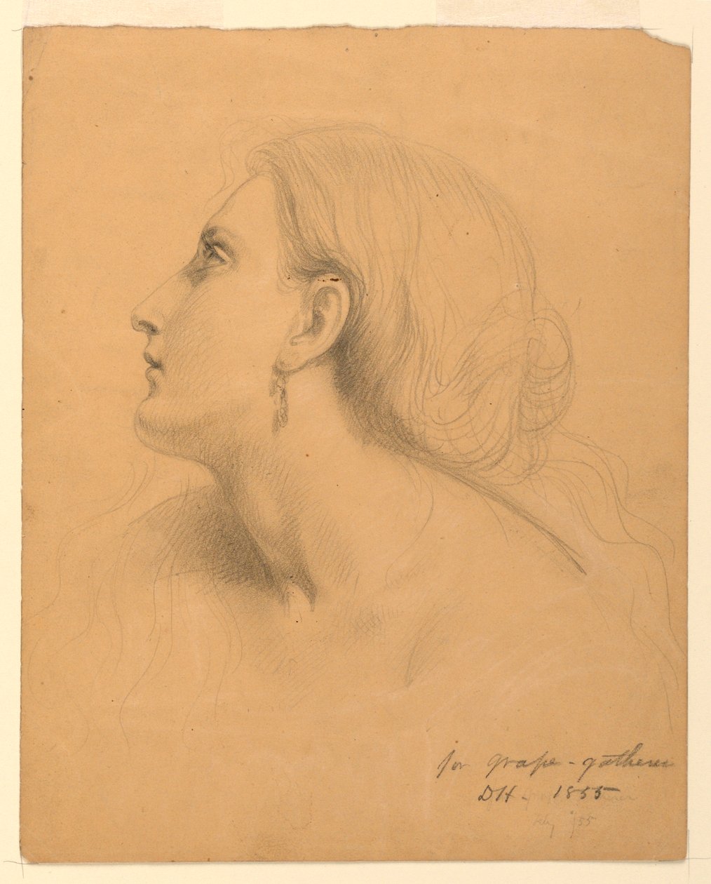 Kresba, studie k filmu "Sběrači hroznů", červenec 1855 od Daniel Huntington