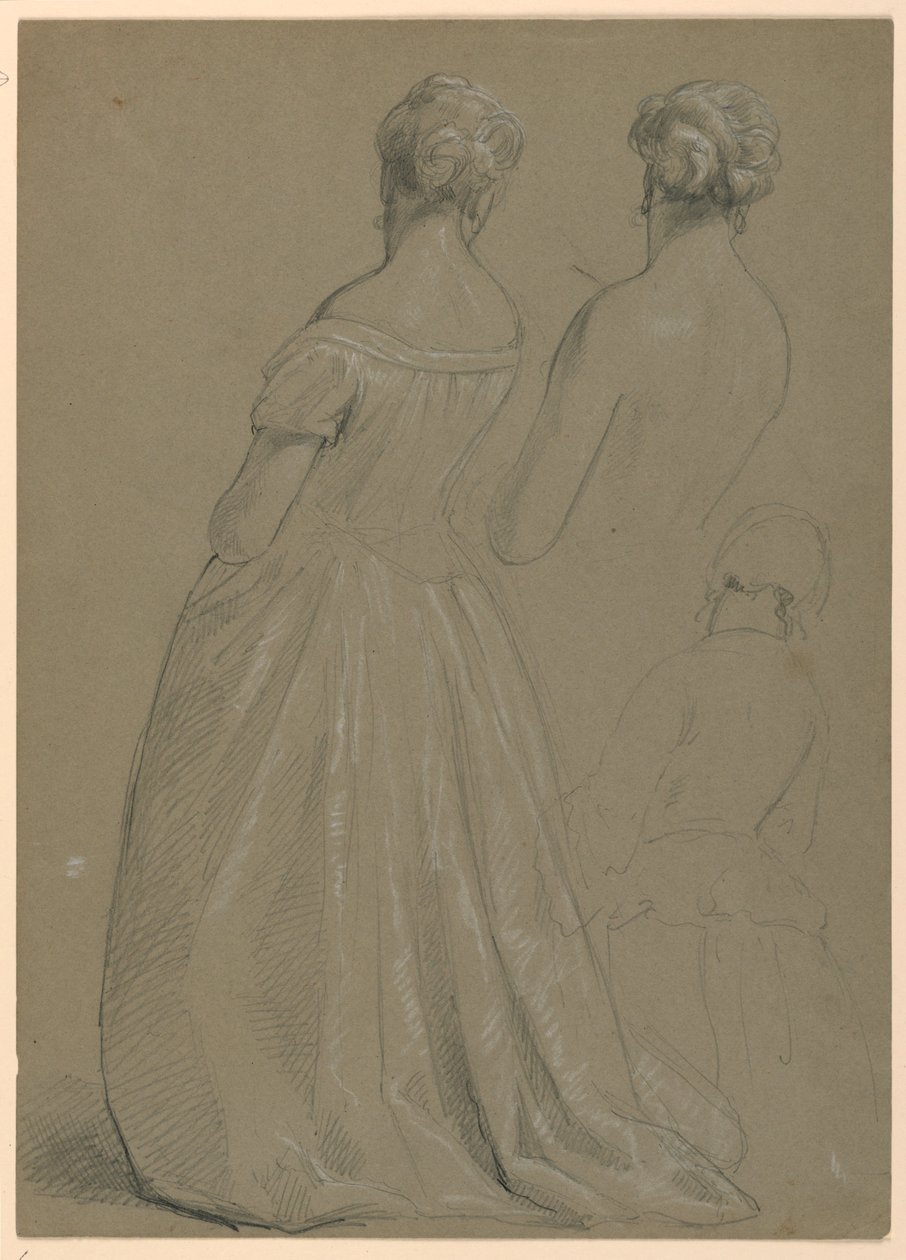 Kresba, studie k "Přijetí Marthy Washingtonové", 1860 od Daniel Huntington