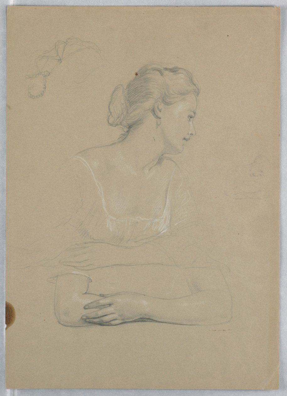 Kresba, studie k "Přijetí Marthy Washingtonové", 1860 od Daniel Huntington