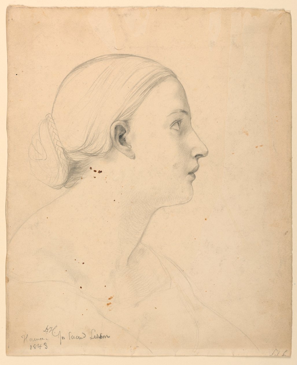 Kresba, Studie ke "Svaté lekci", 1843 od Daniel Huntington