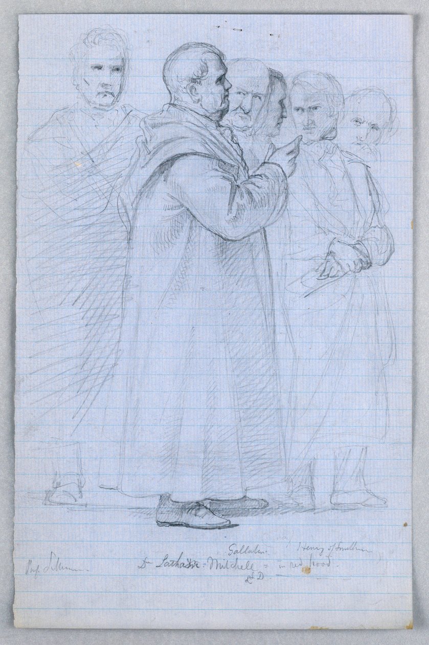 Kresba, Studie pro "Vědeckou skupinu", 1858 od Daniel Huntington