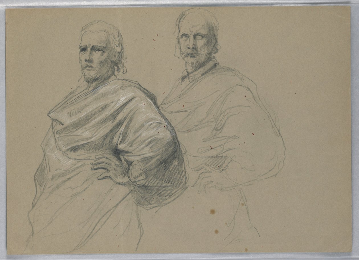Kresba, studie k filmu "Tizián ukazuje", 1871-72 od Daniel Huntington