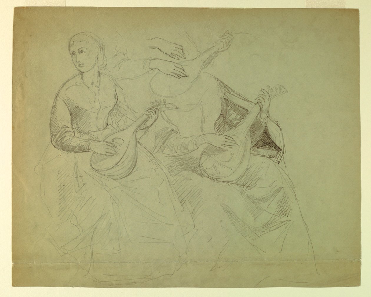 Kresba, studie k filmu "Tizián ukazuje", 1871-72 od Daniel Huntington
