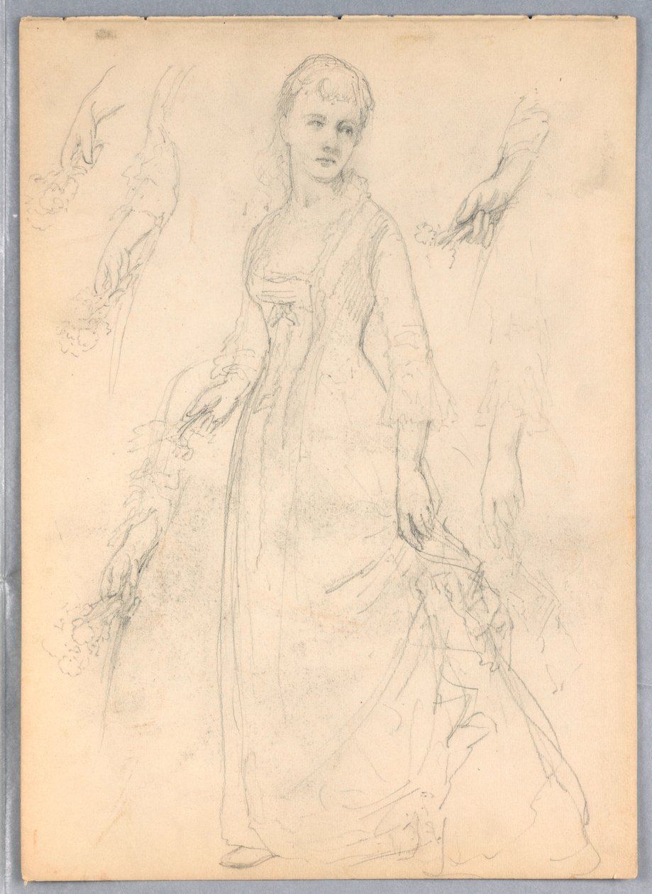 Kresba, Studie k filmu "Tizián ukazuje", 1872 od Daniel Huntington