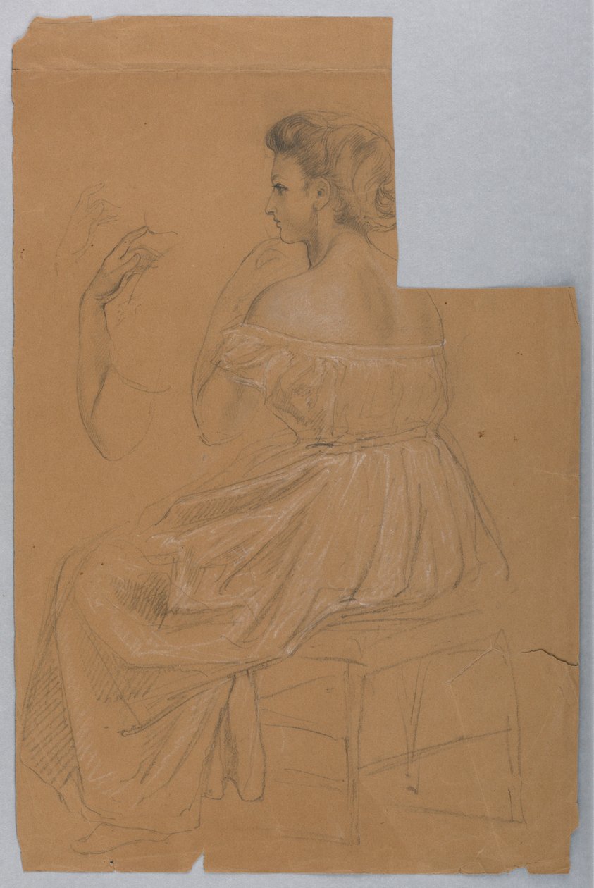 Kresba, Studie k filmu "Tizián ukazuje", 1872 od Daniel Huntington
