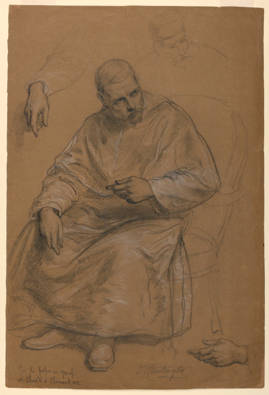 Kresba, Studie k filmu "Tizián ukazuje", 1872 od Daniel Huntington