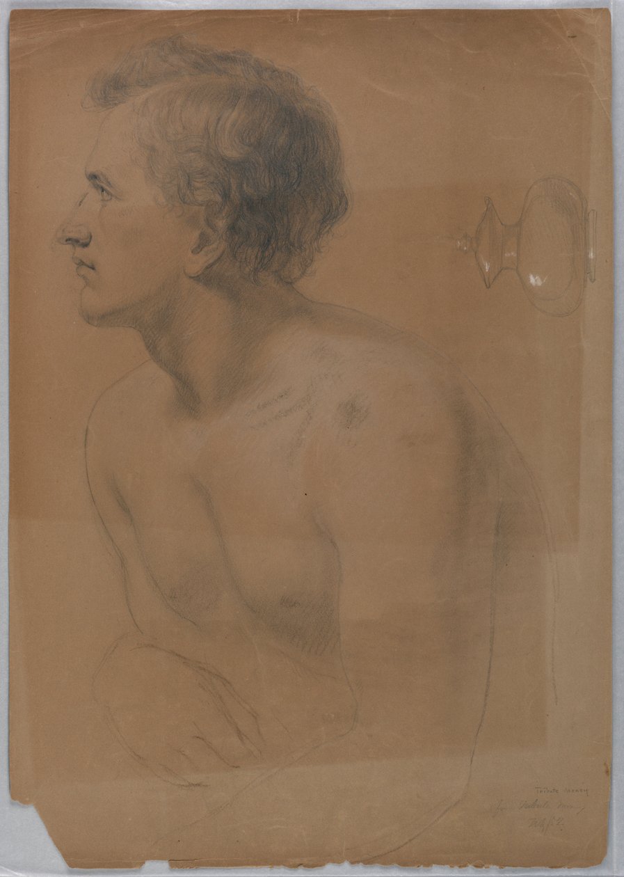 Kresba, studie pro "Tribute Money", červenec 1852 od Daniel Huntington