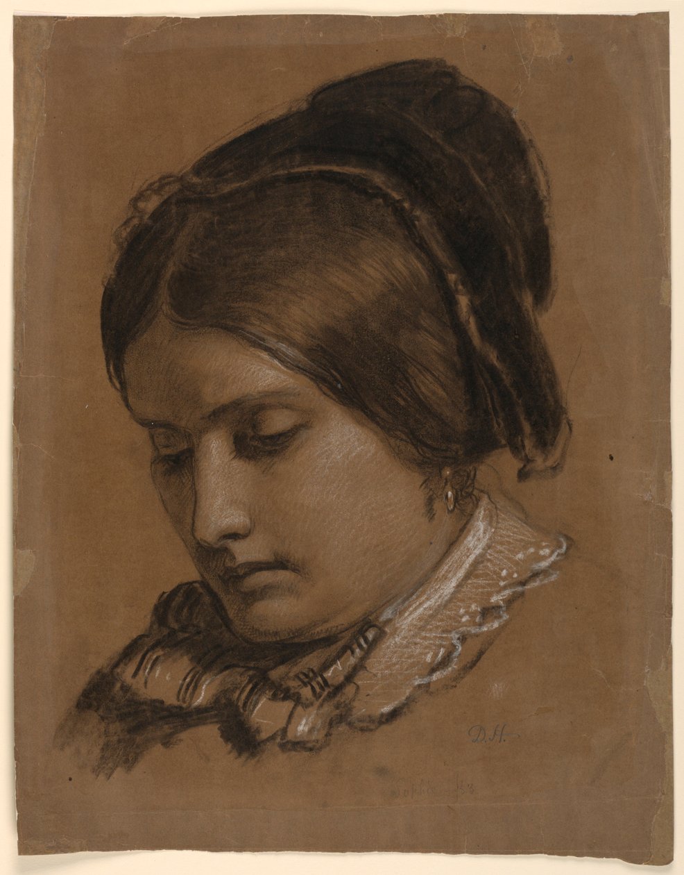 Kresba, Umělcova žena Sophie, 1853 od Daniel Huntington