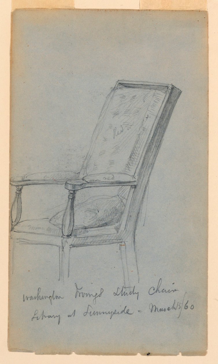 Kresba, pracovna Washingtona Irvinga, 15. března 1860 od Daniel Huntington