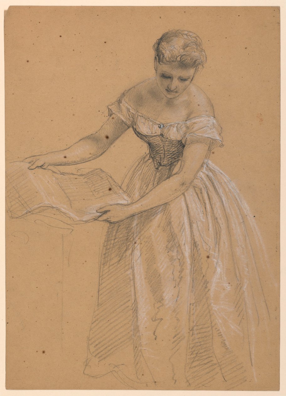 Kresba, stojící žena, 1860 od Daniel Huntington