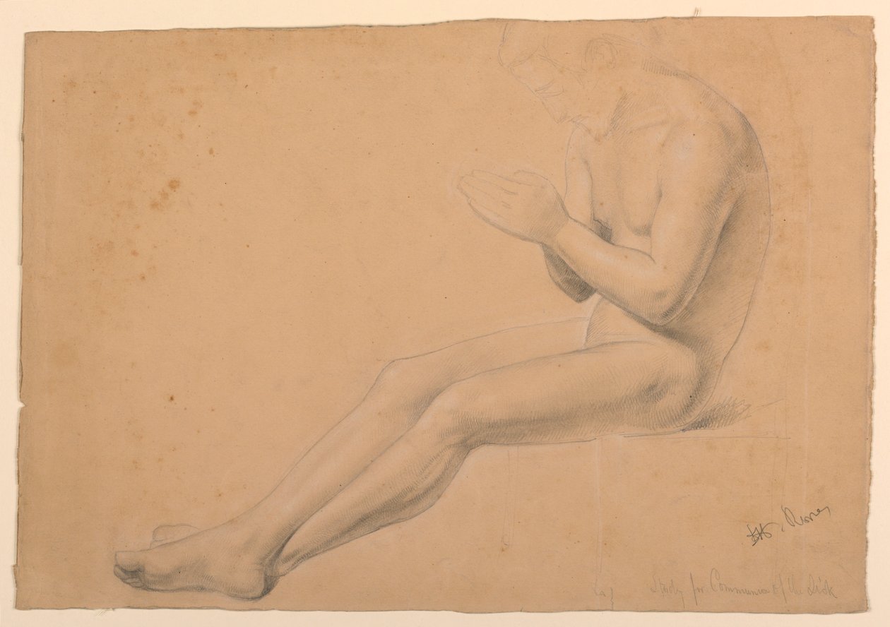 Figurální studie pro "Přijímání nemocných" od Daniel Huntington