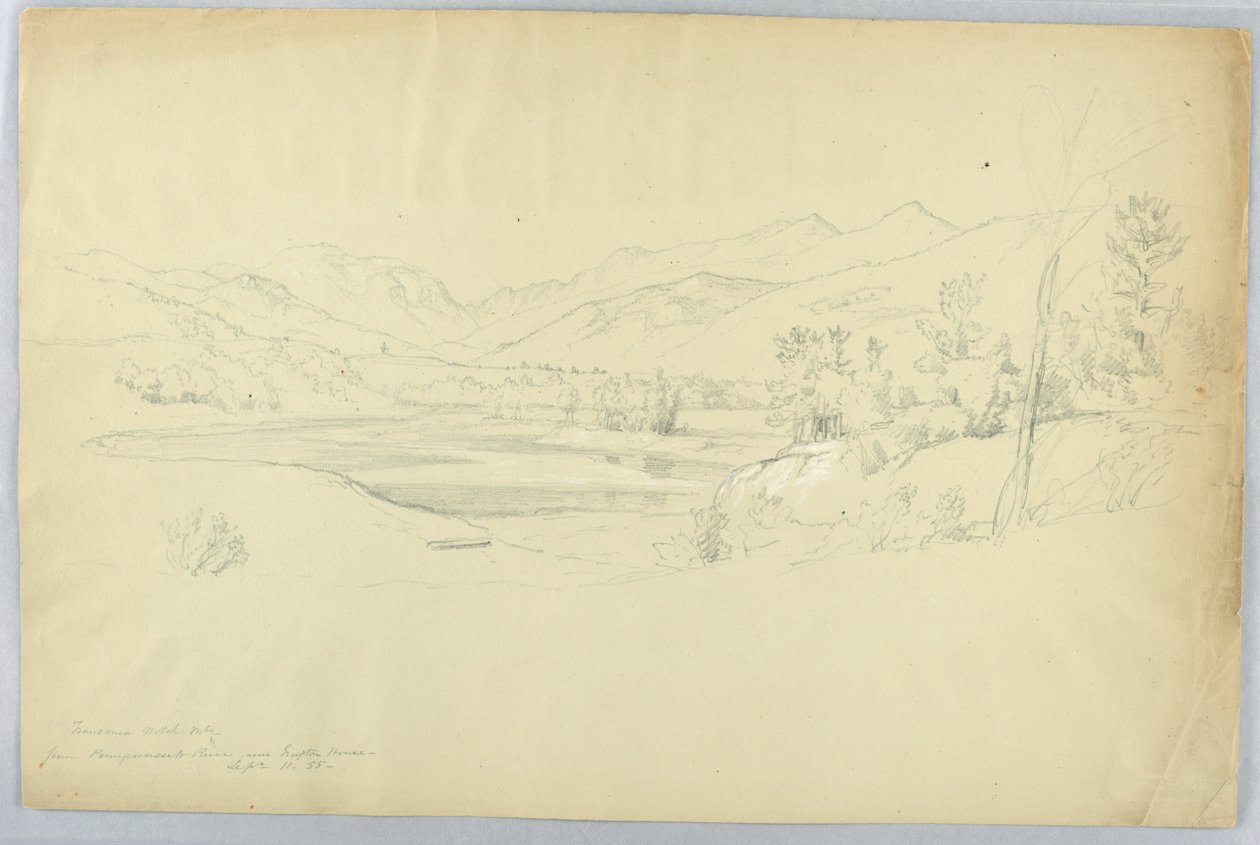 Franconia Notch od řeky Pemigewasset poblíž Grafton House od Daniel Huntington