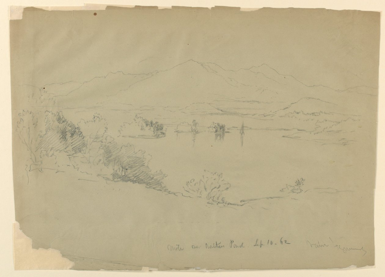 Skica krajiny, Walker Pond, New Hampshire od Daniel Huntington